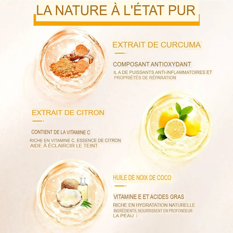 VEEMUNA-Savon Éclaircissant au Curcuma & Acide Kojique VEEMUNA